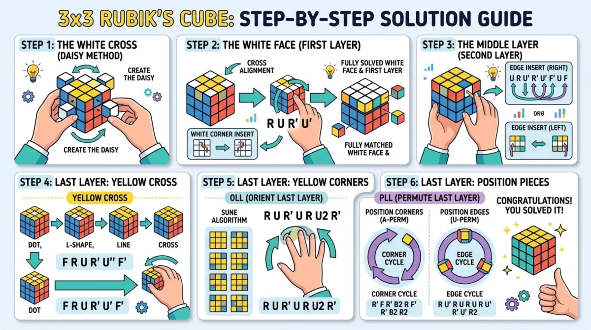 Tutoriel : Résoudre le Rubik's Cube 3x3 (Méthode Débutant)
